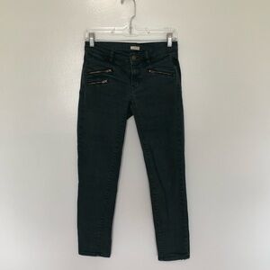 J. Crew Zipper Skinny Jeans Green 24